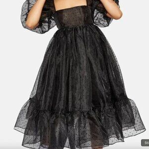 Selkie The Caviar Polka Dot French Puff Dress Boutique